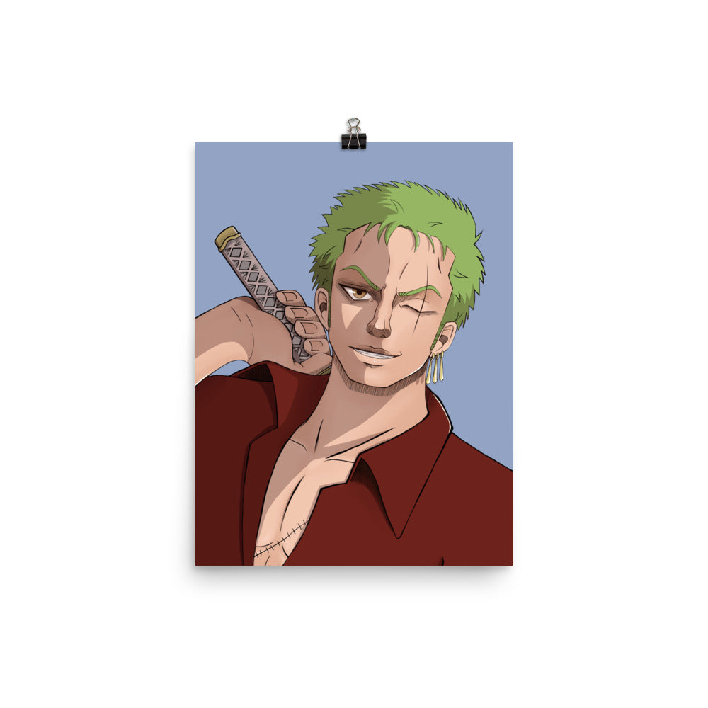 High-quality anime art print of "Zoro" in vibrant colors